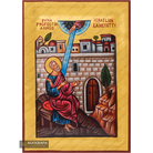 24k Exclusive Prophet Amos (Finnish Letters) Orthodox Icon with Gold Leaves