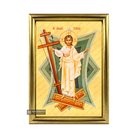 22k Resurrection of the Lord Framed Christian Icon with Gold Leaf