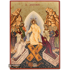 Resurrection of The Lord Gold Print Icon with Aged Gold Foil