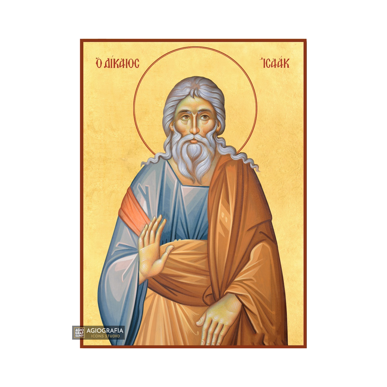 22k Patriarch Isaac Gold Leaf Background Christian Orthodox Icon