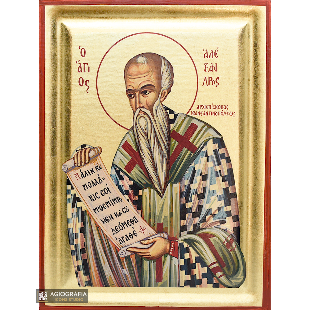 St Alexander Greek Orthodox Wood Icon with Gold Leaf