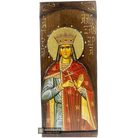 St Alexandra Christian Orthodox Gold Print Icon on Carved Wood