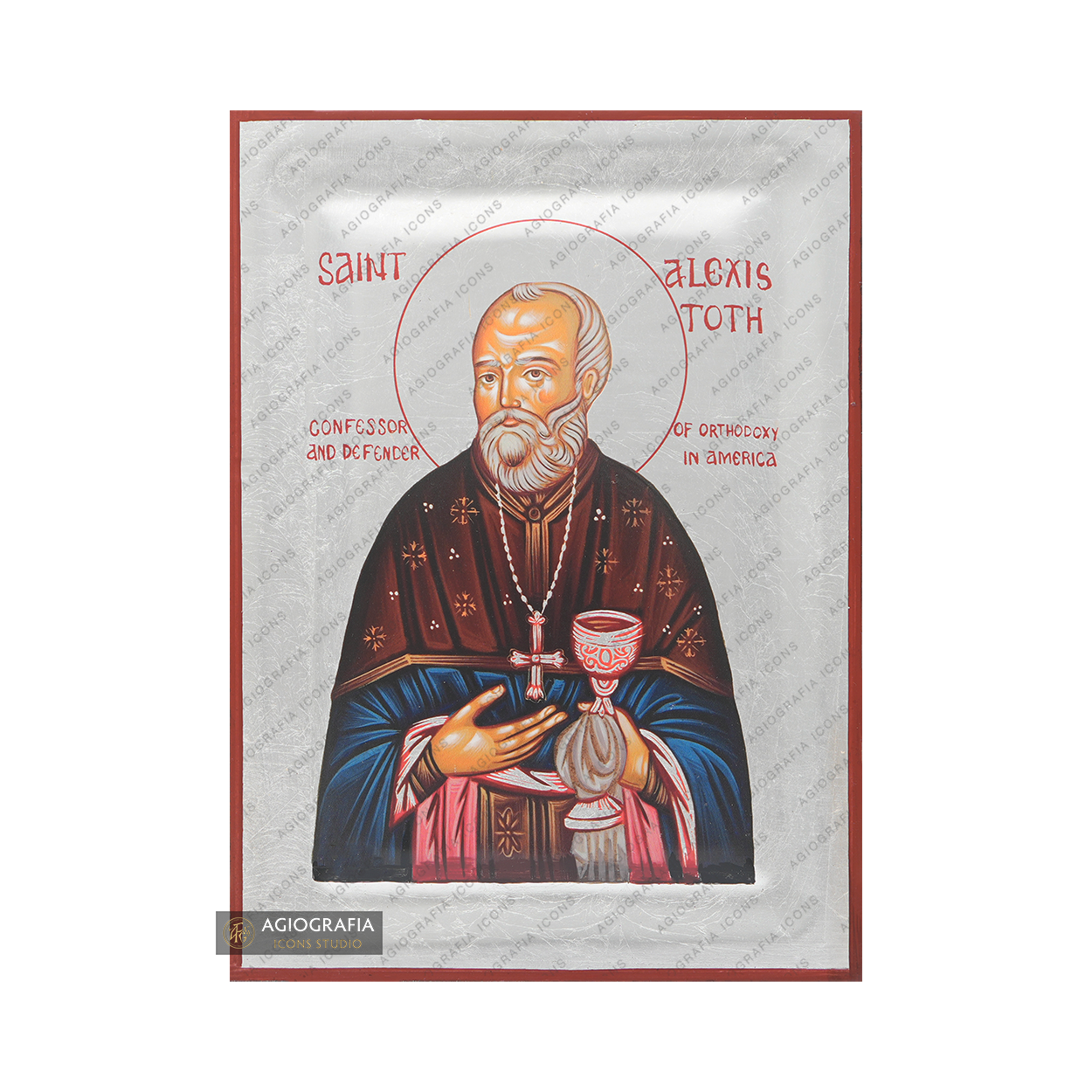 Exclusive St Alexis Toth Icon with Pure Silver Leaves