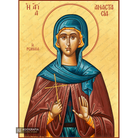 22k St Anastasia from Rome - Exclusive Mt Athos Gold Leaf Greek Icon
