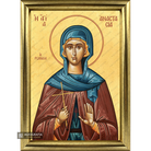 22k St Anastasia from Rome Framed Orthodox Icon with Gold Leaf