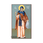 St Anthony Orthodox Icon on Wood with Blue Background