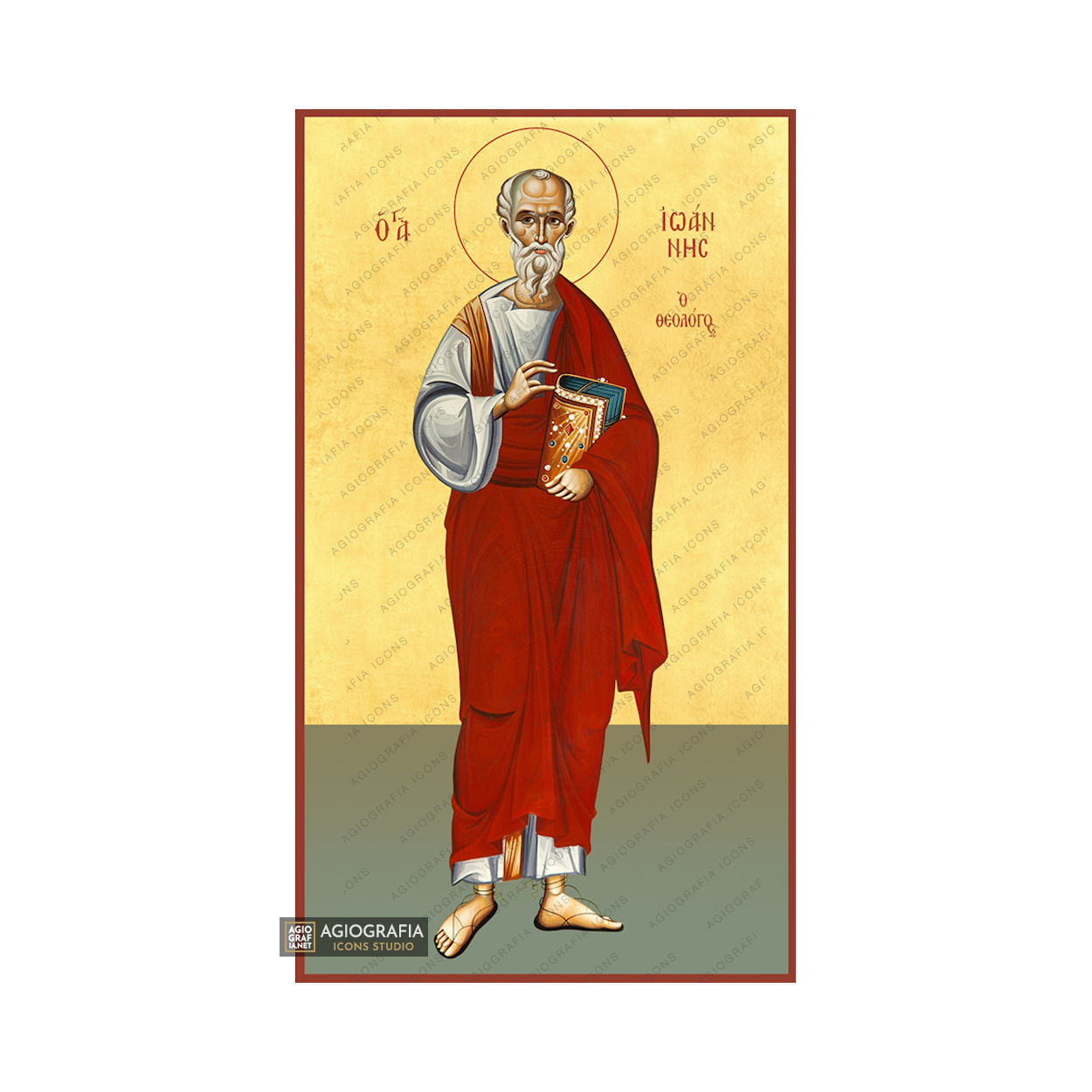 22k St Apostle John - Exclusive Mt Athos Gold Leaf Orthodox Icon