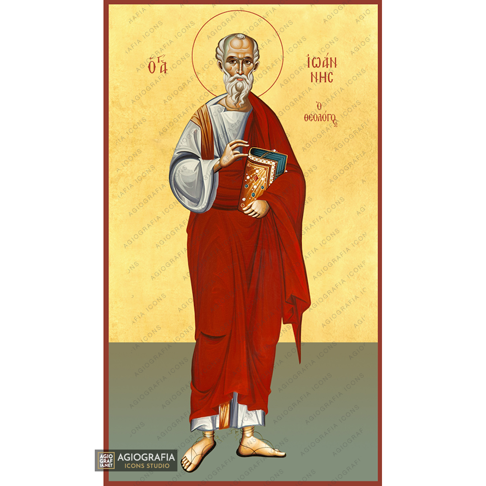 22k St Apostle John - Exclusive Mt Athos Gold Leaf Orthodox Icon