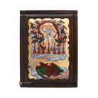 Apostle John Vision with 7 candlesticks Christian Icon with Gold Leaf