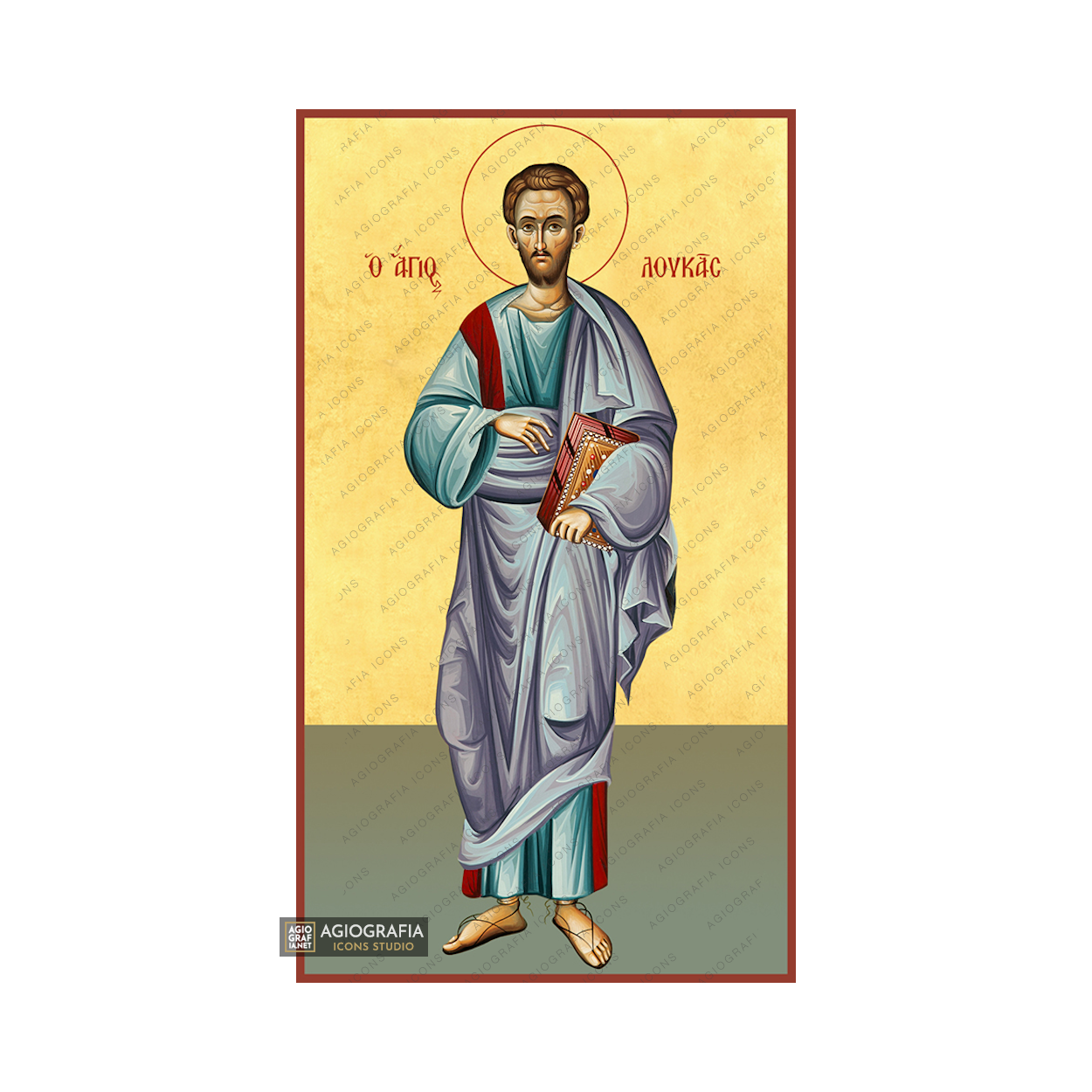 22k St Apostle Luke - Exclusive Gold Leaf Orthodox Icon