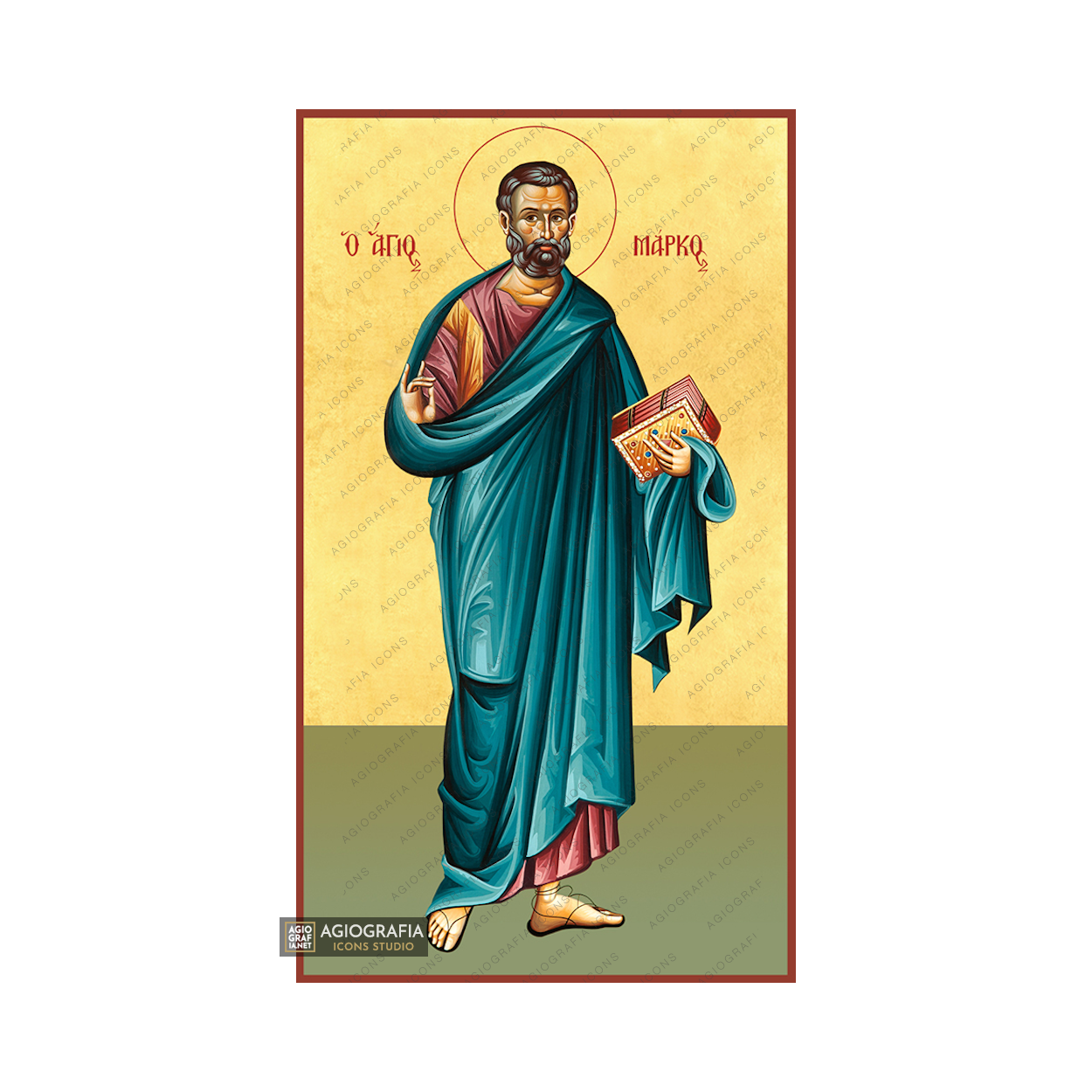 22k St Apostle Mark - Exclusive Gold Leaf Orthodox Icon