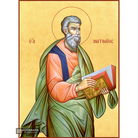 22k St Apostle Matthew - Gold Leaf Background Greek Orthodox Icon