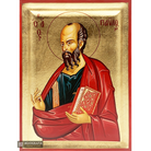 St Apostle Paul Greek Orthodox Wood Icon with Gold Leaf