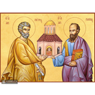 22k Sts Apostles Peter and Paul - Gold Leaf Background Orthodox Icon