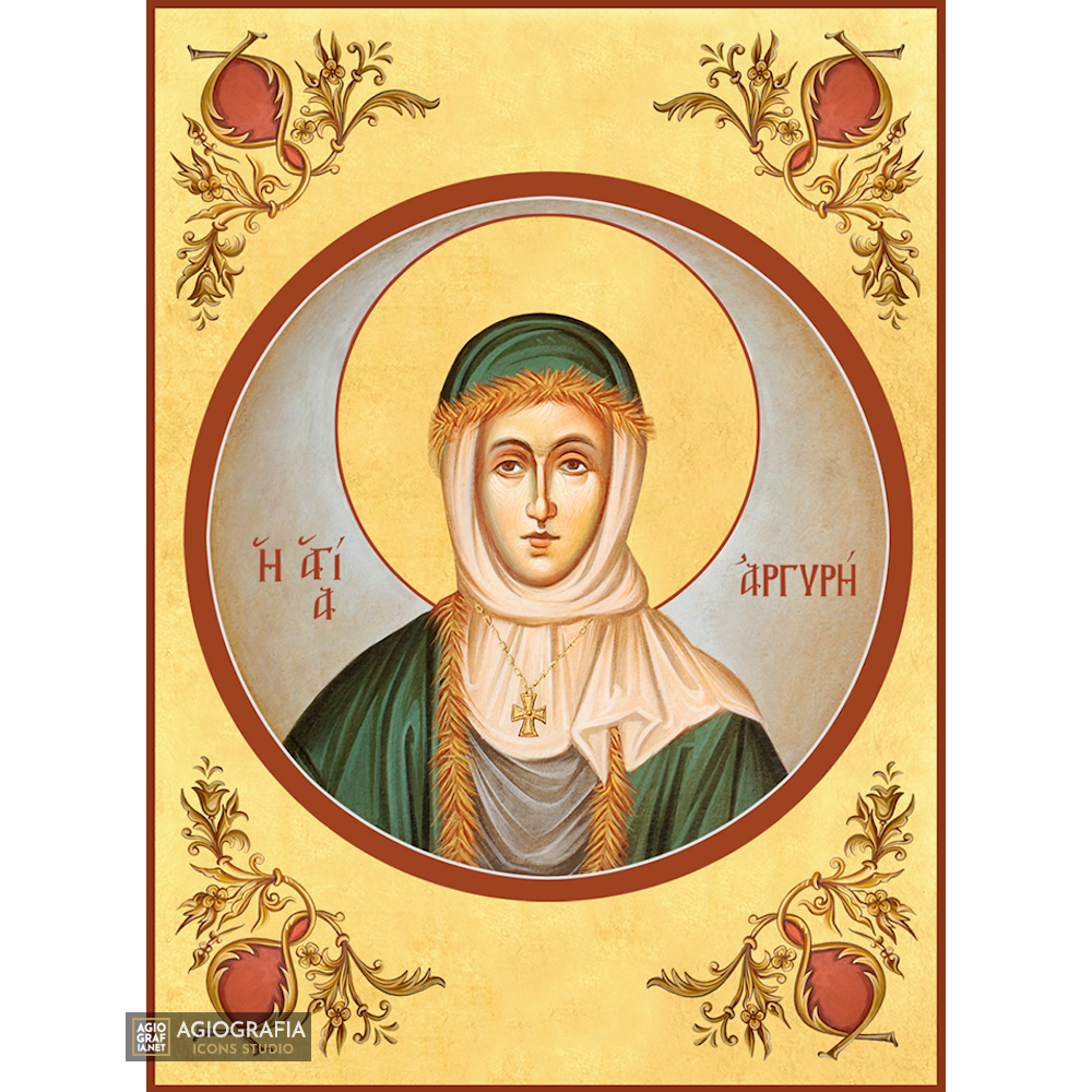 22k St Argiri - Gold Leaf Background Christian Orthodox Icon