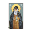 St Arsenios Cappadokian Greek Wood Icon with Blue Background
