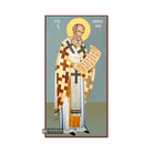 St Athanasios Christian Orthodox Icon on Wood with Blue Background