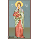 St Barbara Christian Orthodox Wood Icon with Blue Background