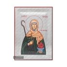 Exclusive St Brigid of Ireland Icon with Pure Silver Leaves