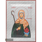Exclusive St Brigid of Ireland Icon with Pure Silver Leaves