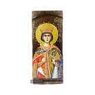 St Catherine Byzantine Greek Gold Print Icon on Carved Wood