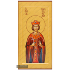 24k Saint Catherine Handwritten Icon with Gold Leaves