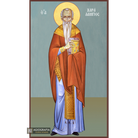 St Charalambus Christian Orthodox Icon on Wood with Blue Background