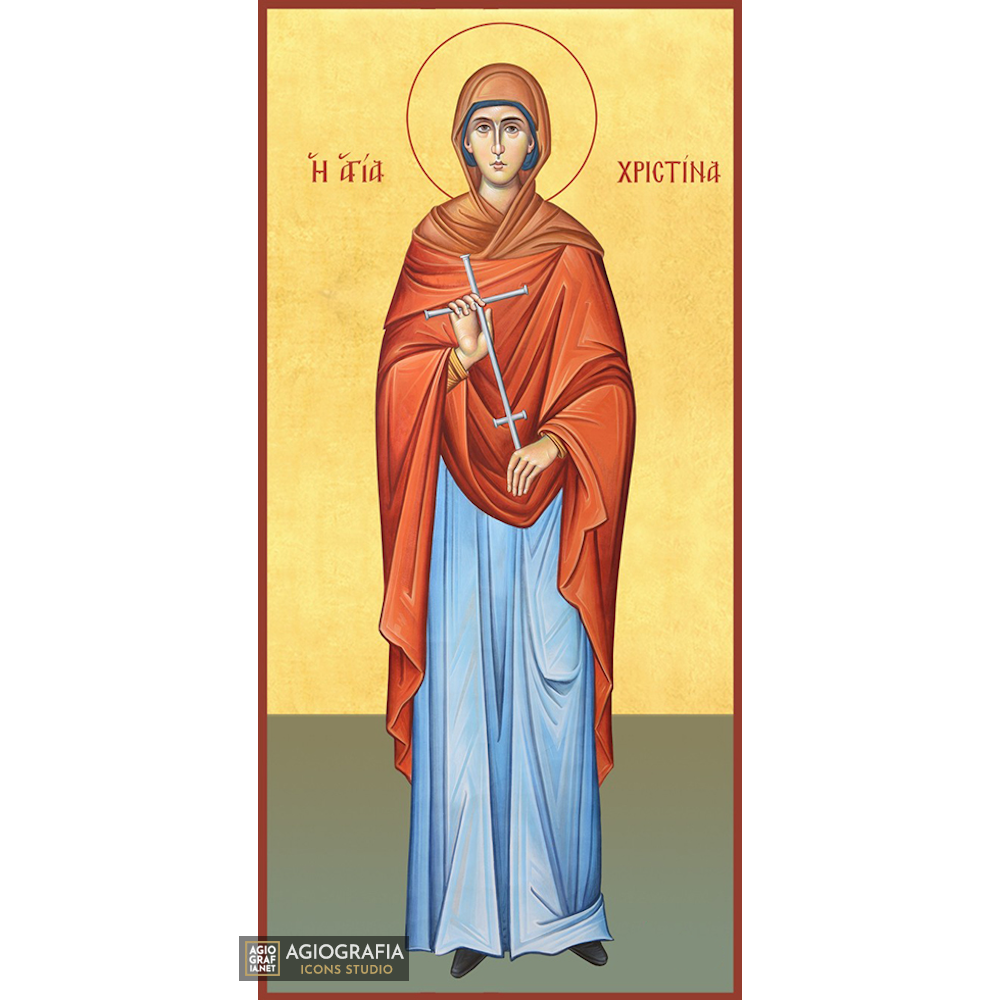 22k St Christina - Gold Leaf Background Christian Orthodox Icon