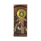 St Constantine Christian Orthodox Gold Print Icon on Carved Wood
