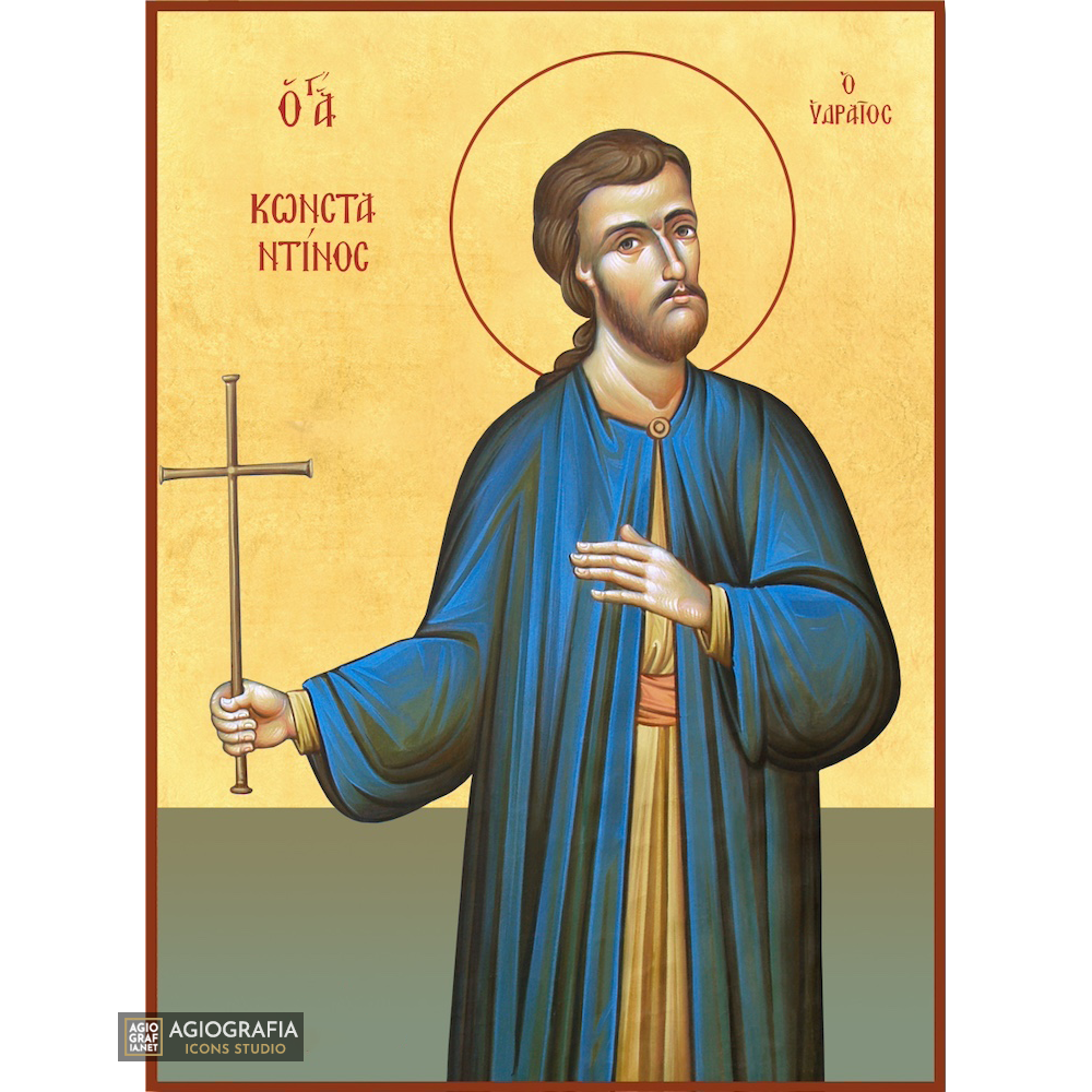 22k St Constantine of Hydra Gold Leaf Christian Greek Icon