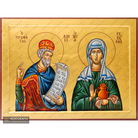 24k Righteous King David and Saint Rebecca Handwritten Icon
