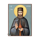 St Efrem of New Makri Orthodox Icon with Blue Background