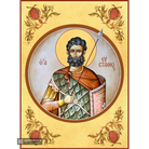 22k St Efstathios - Gold Leaf Background Christian Orthodox Icon