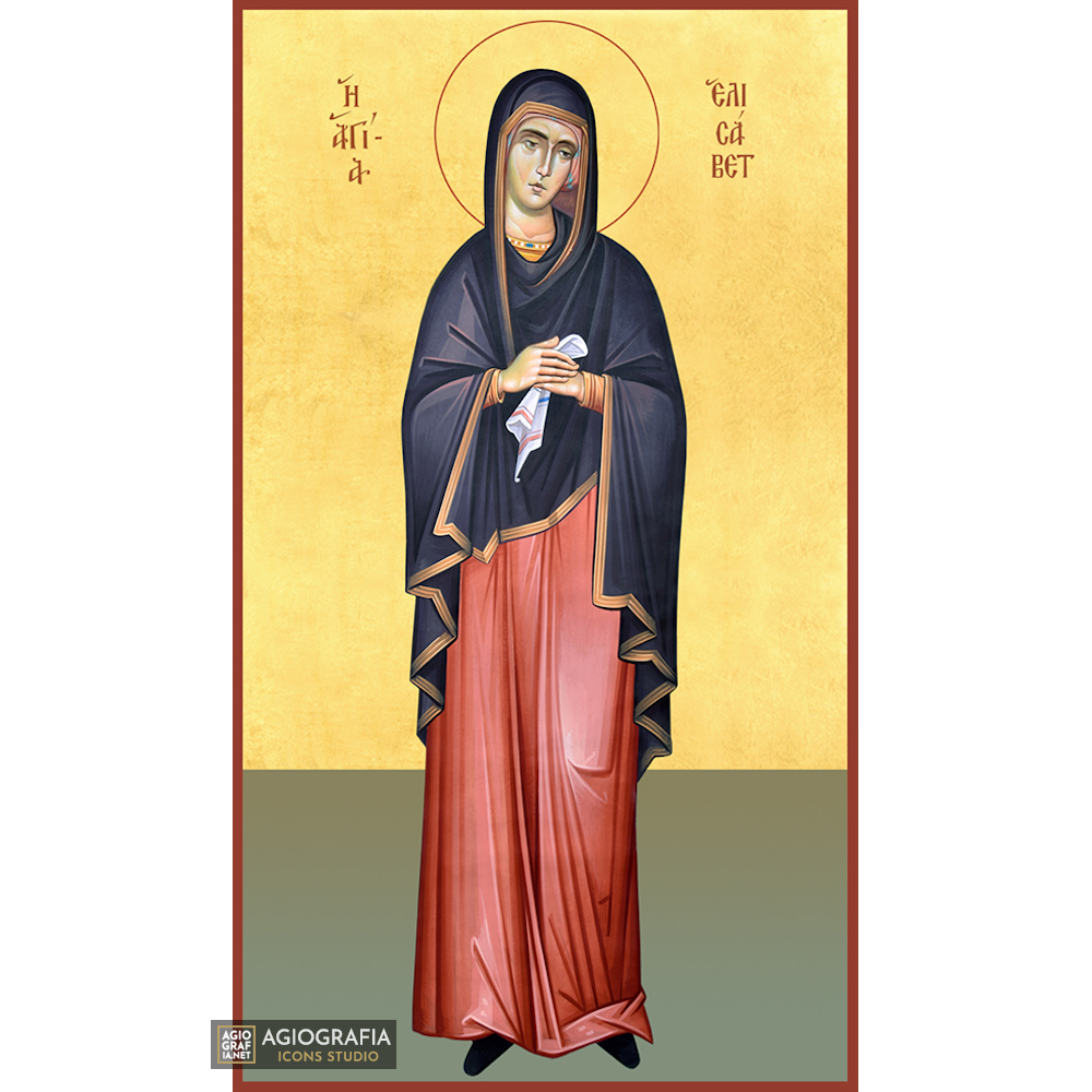 22k St Elizabeth - Gold Leaf Background Christian Orthodox Icon