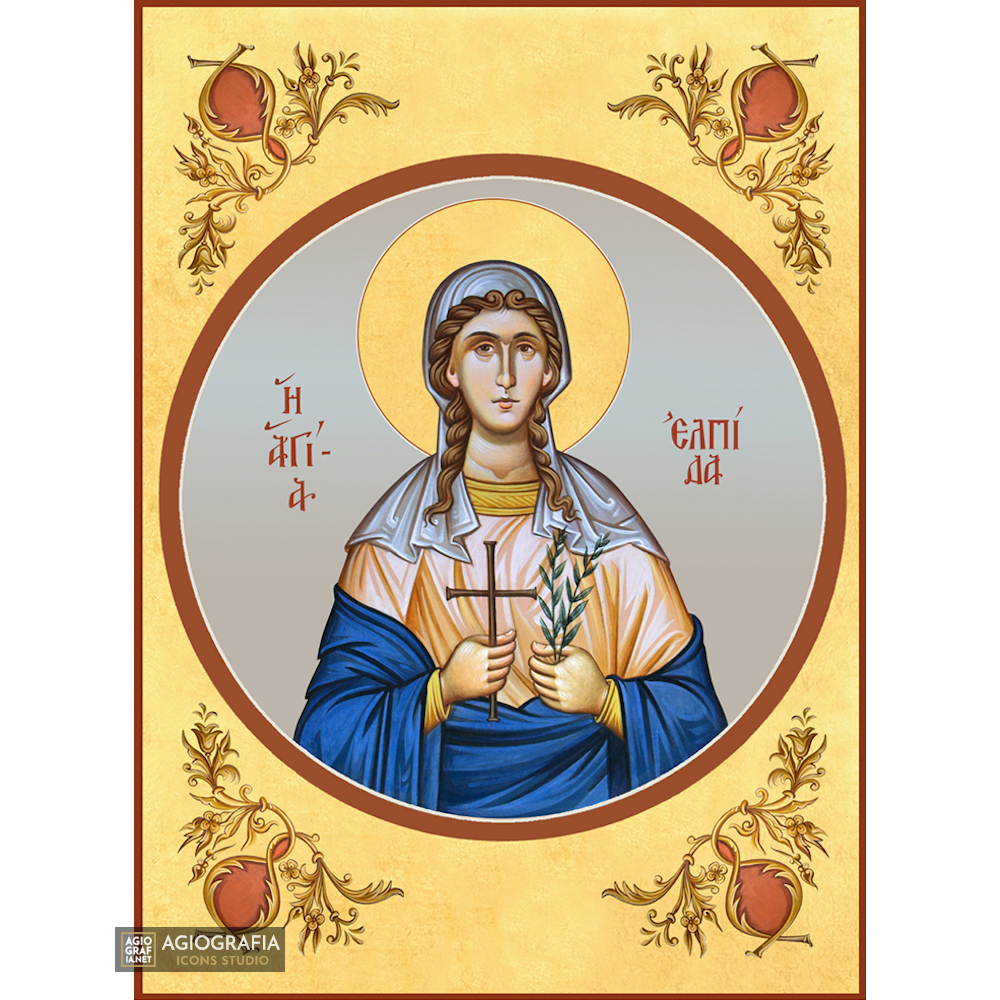 22k St Elpida - Gold Leaf Background Christian Orthodox Icon