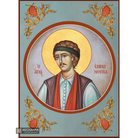 St Emmanuel Christian Orthodox Icon with Blue Background