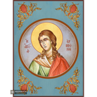 Saint Ermioni Christian Orthodox Icon with Blue Background