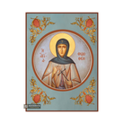 St Filothei Christian Orthodox Icon with Blue Background