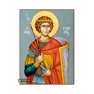 St George Christian Orthodox Icon with Blue Background