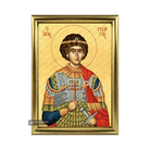 22k St George Framed Christian Orthodox Icon with Gold Leaf