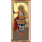 St George Byzantine Orthodox Icon on Wood with Gold Leaf