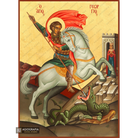 22k St George on horseback - Exclusive Gold Leaf Greek Icon