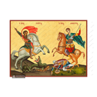 22k Saints George & Demetrius Orthodox Icon with Gold Leaf