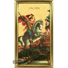 22k St George on horseback Framed Christian Icon with Gold Leaf