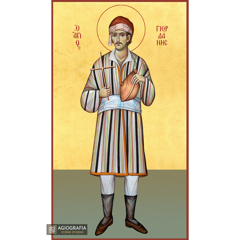22k St Giordanis - Gold Leaf Background Christian Orthodox Icon