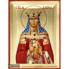 St Helen Greek Byzantine Orthodox Icon on Wood with Gold Leaf
