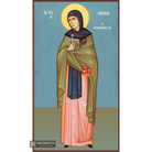 St Irene Chrisovalantou Greek Orthodox Icon with Blue Background