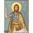 St John Baptist Christian Orthodox Icon with Blue Background