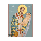 St John Chrysostom Greek Orthodox Icon with Blue Background