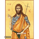 22k St John Baptist - Gold Leaf Background Christian Orthodox Icon
